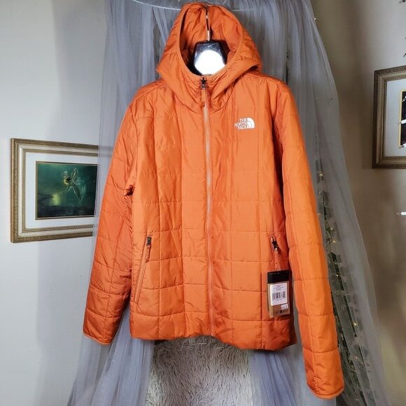 The North Face M Junction Insulated Puffer Jacket Orange Mens M NWT $140 Hooded - Picture 1 of 6